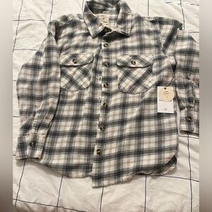 Cotton Plaid Button-Up Shirt size M